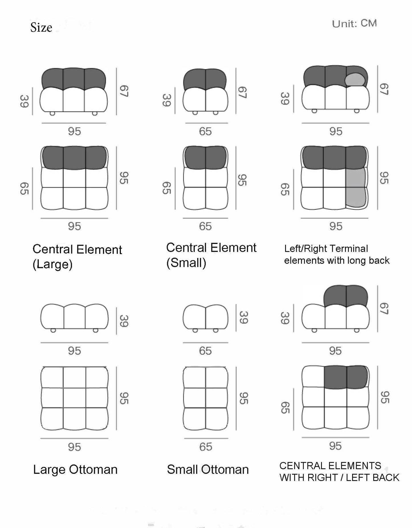 Camaleonda Modular Sofa and Ottoman | Cloud Modular Sofa